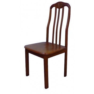 Chaise FLORA en hévéa massif teinté merisier