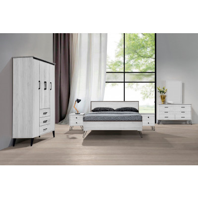 Chambre 4 Pièces TESSA chêne Blanc