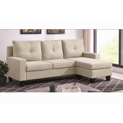 Canapé d'angle réversible OMAHA tissu lin marron