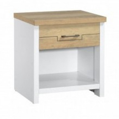 Chevet Julie 1 tiroir chêne doré et blanc