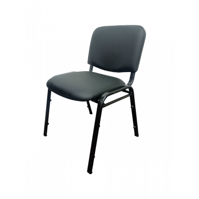 Chaise visiteur CHICAGO Simili CUIR Noir