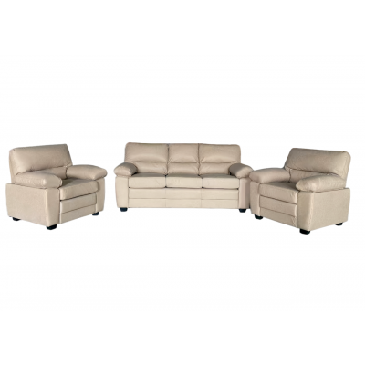 Salon 3 pièces CHICAGO Beige: 1 canapé 3 places + 2 fauteuils 1 place