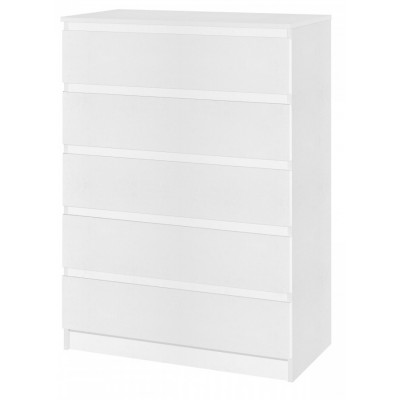 Commode FLORENCE blanc 5 tiroirs