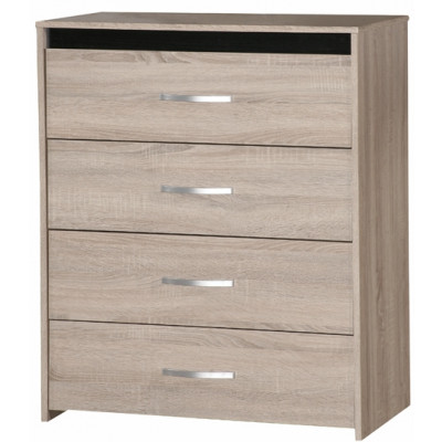 Commode 4 tiroirs REVERSO chêne sonoma