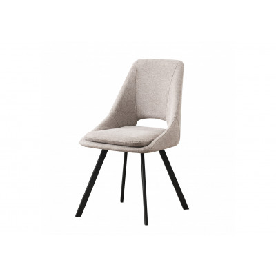 Chaise LISE tissu beige et pieds noir