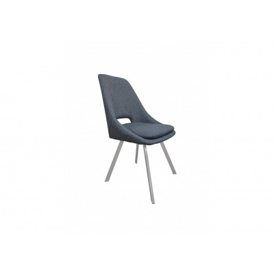 Chaise LISE tissu gris foncé et pieds en inox brossé