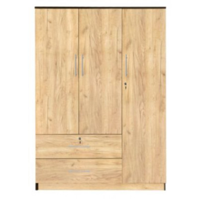 Armoire DORA 3 portes / 2 Tiroirs chêne doré