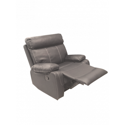 Fauteuil Recliner MAX simili cuir gris taupe