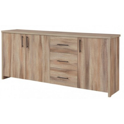 Buffet FRED 3 portes 3 tiroirs décor frêne alisé 