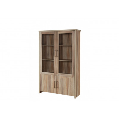Vitrine FRED 2 portes 2 portes vitrées décor frêne alisé 