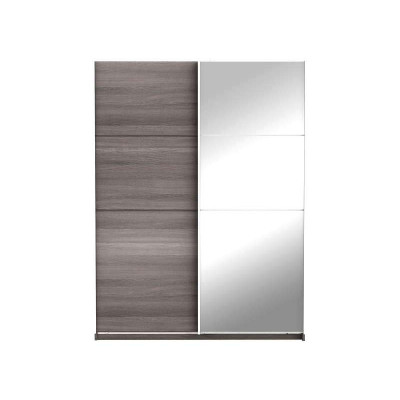 Armoire HUDSON 2 portes coulissantes + miroir Chêne