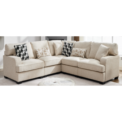 Canapé d'angle HAMILTON tissu beige