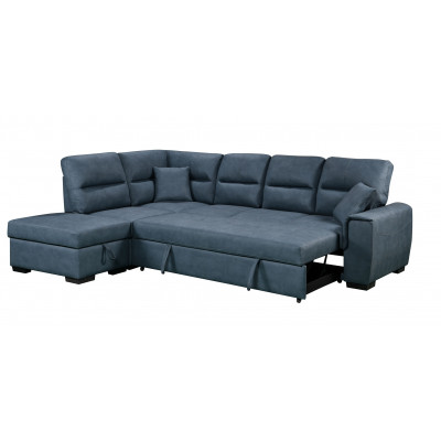 Canapé d'angle convertible IDAHO bleu foncé