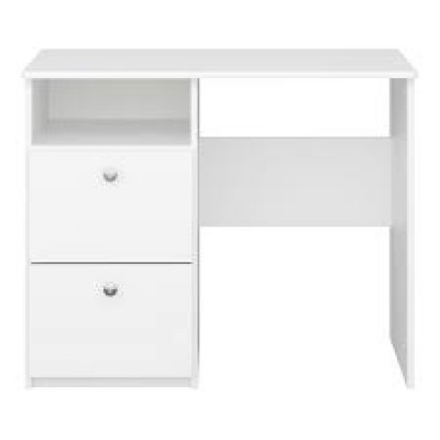 Bureau MEMPHIS 1 Niche et 2 tiroirs Blanc