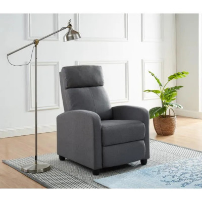 Fauteuil relax tissu JANE GRIS ANTHRACITE 