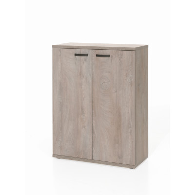 Armoire JANEIRO L90 H112 P40 cm Basse 2 portes Chêne Humus