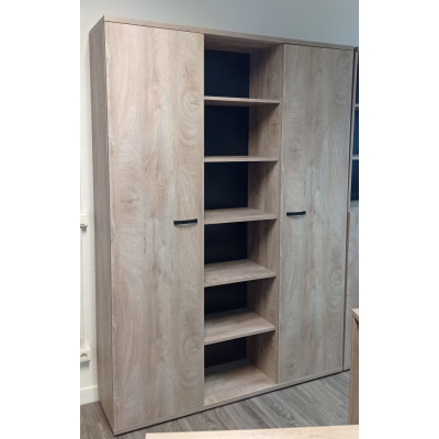 Buffet haut JANEIRO L160 H222 P40 cm cm 2 portes avec étagères Chêne Humus