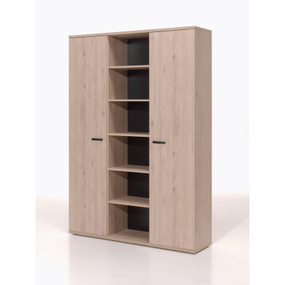 Buffet haut JANEIRO L160 H222 P40 cm cm 2 portes avec étagères Chêne Printemps