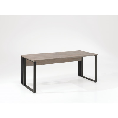 Bureau JANEIRO Métal L180 H73 P80 Chêne Humus/ Métal Noir