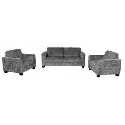 Salon 3 pièces MONTGOMERY gris foncé