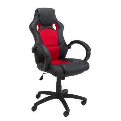 Fauteuil de direction Gamer SPEED 2 rouge/noir piétement en métal chromé