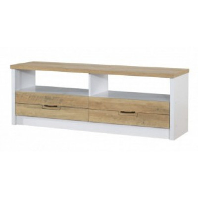 Meuble télé July chêne doré et blanc