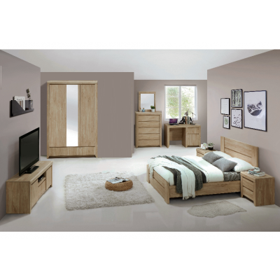 Chambre complète 4 pièces NAPOLI chêne clair