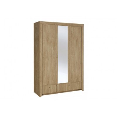 Armoire NAPOLI 3 Portes /2 Tiroirs/1 Miroir chêne ivoire