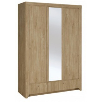 Armoire NAPOLI 3 Portes /2 Tiroirs/1 Miroir chêne ivoire