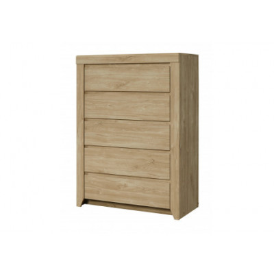 Commode NAPOLI 5 TIROIRS chêne Ivoire