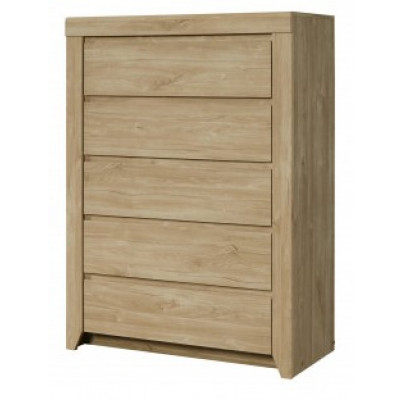 Commode NAPOLI 5 TIROIRS chêne Ivoire