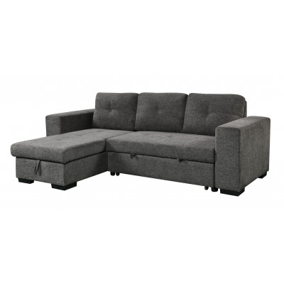 Canapé d'angle convertible OLYMPIA gris foncé