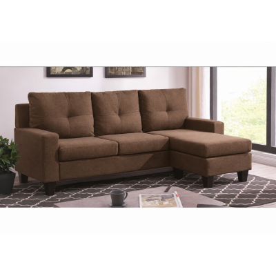 Canapé d'angle réversible OMAHA tissu lin marron