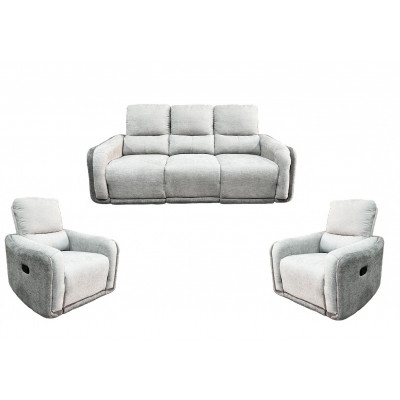 Salon PHENIX 3+1+1 gris et gris foncé