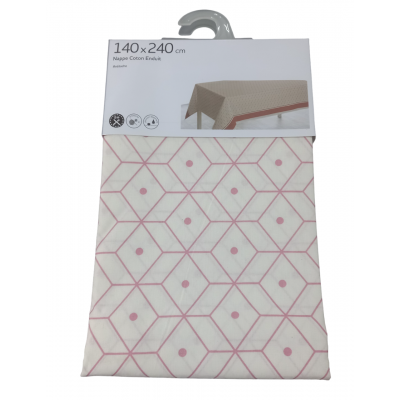 Nappe coton enduit 140x240 Blush