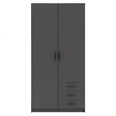 Armoire SPRINT Gris Anthracite 2 portes 3 tiroirs