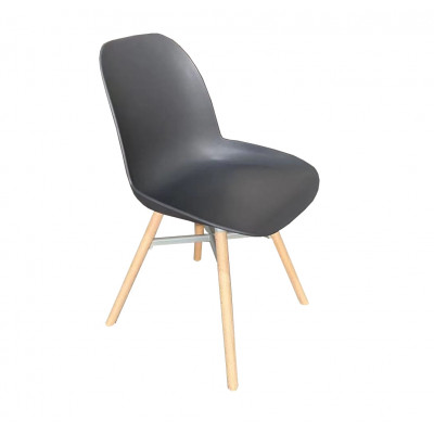 Chaise  MALMO pieds en bois GRIS