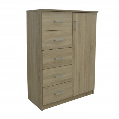 Rangement OPTIMUM 1 porte/5Tiroirrs chêne