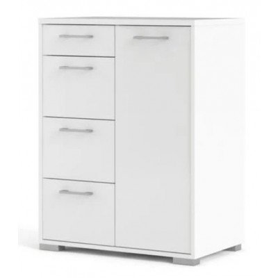 Rangement 1 porte/4 Tiroirrs  LORNA Blanc