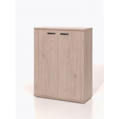 Armoire JANEIRO L90 H112 P40 cm Basse 2 portes Chêne Humus