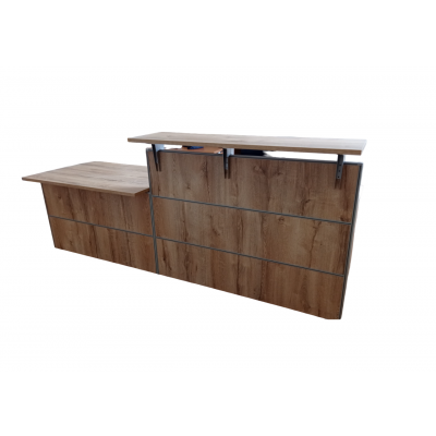 Banque d'accueil ROCK RECEPTION 1 Bureau droit haut L140 + bureau bas L120 cm
