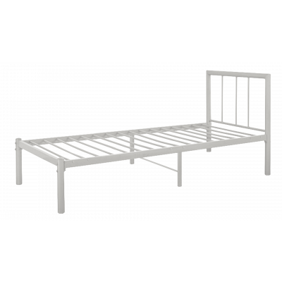 Lit 1 place 90x190cm ROMEO métal BLANC avec sommier métal