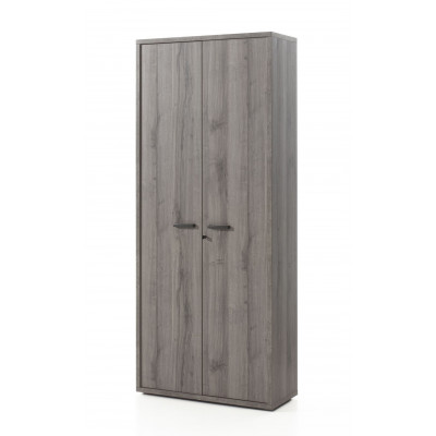 Armoire RONTO L90 H216 P40 cm haute 2 portes Chêne Grisé