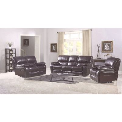 Salon ROLLAND 3+1+1 simili cuir gris AIR LEATHER