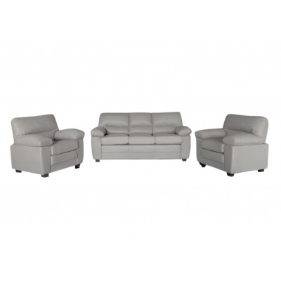 Salon 3 pièces CHICAGO Gris :  1 canapé 3 places + 2 fauteuils 1 place