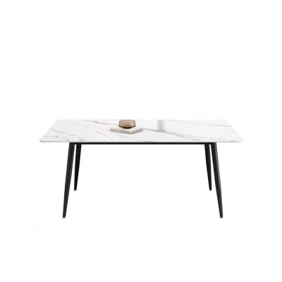 Table 4/6 places SINTRA décor marbre blanc 
