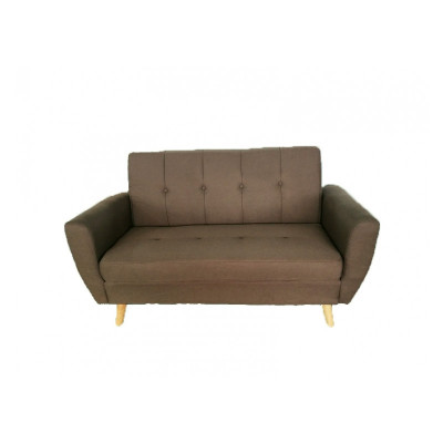 Canapé STEEVE 2 places tissu MARRON