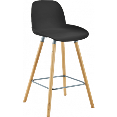 Tabouret haut MALMO pieds en bois Noir