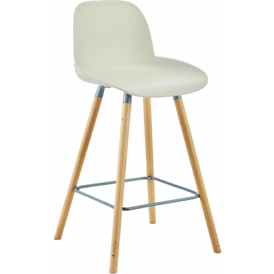 Tabouret haut MALMO pieds en bois Blanc