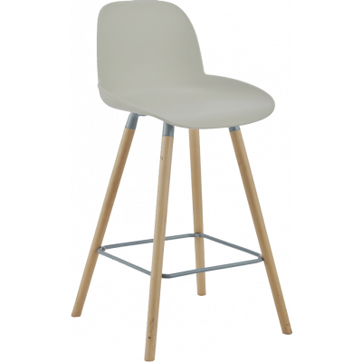 Tabouret haut MALMO pieds en bois gris